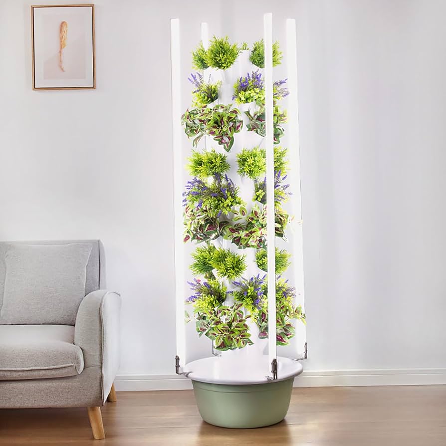 9 Tier Hydroponic Grow Tower with Grow Lights